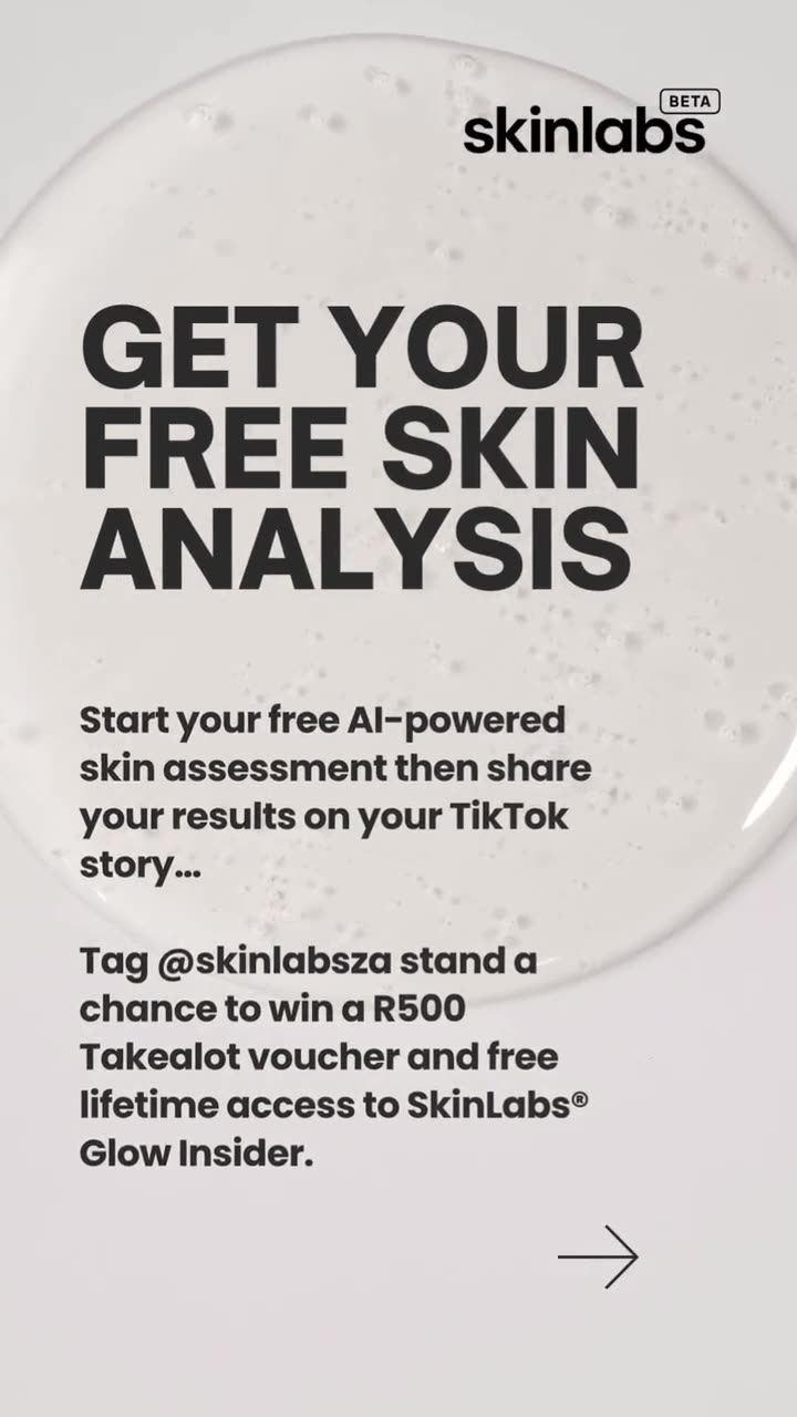 SkinLabs® giveaway story: get your free skin analysis, then share your results on your TikTok Story